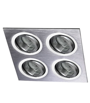Foco empotrable Helium 4 luces Aluminio GU10