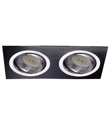 Foco empotrable GU10 Helium 2L 175mm negro-cromo