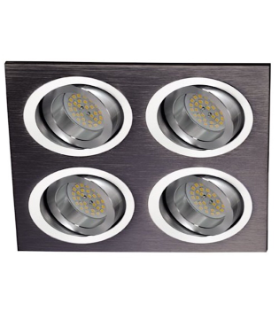 Foco empotrable Helium 4 luces Negro GU10