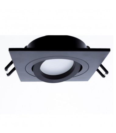 Foco empotrable Helium GU10 cuadrado negro