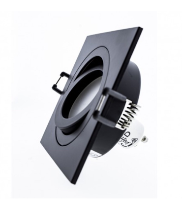 Foco empotrable Helium GU10 cuadrado negro