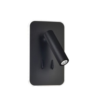 Aplique de pared LED 11W+3W Irena negro
