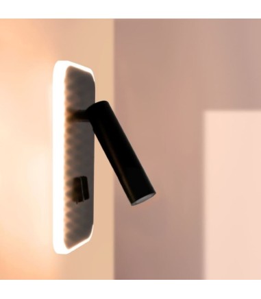 Aplique de pared LED 11W+3W Irena negro