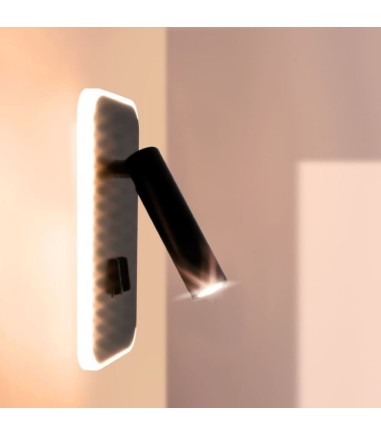 Aplique de pared LED 11W+3W Irena negro