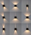 Variación manual de haces de luz. Aplique Davos 6520 cubo gris oscuro IP54 - Mantra