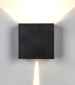 Aplique Davos XL 7437 negro arena 20W IP65 - Mantra