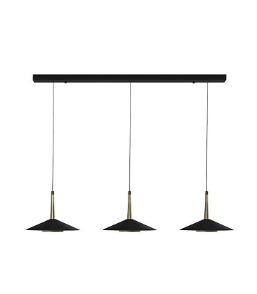 Lámpara LED lineal 3L Orion 24W negro-cuero - Mantra