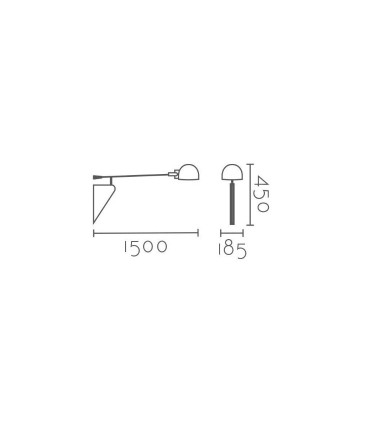 Aplique Brazo Articulado c/interruptor y enchufe negro