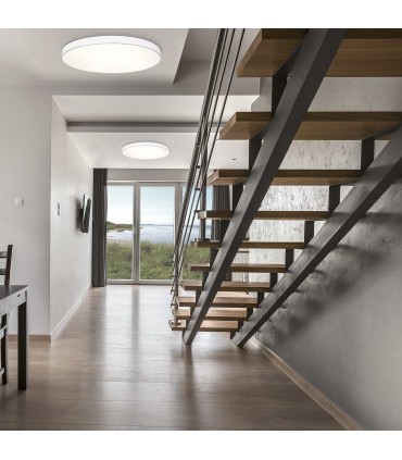 Plafón de techo circular blanco LED 102W Ø78cm 6700lm 3000K