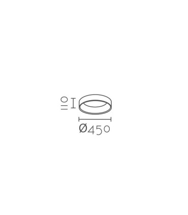 Medidas: Plafón de techo circular blanco LED 24W Ø45cm 1600lm 3000K