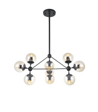 Lámpara 10L Negro-transparente Ø98cm E27