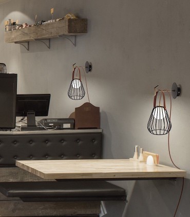 Aplique estilo Industrial Hierro  negro