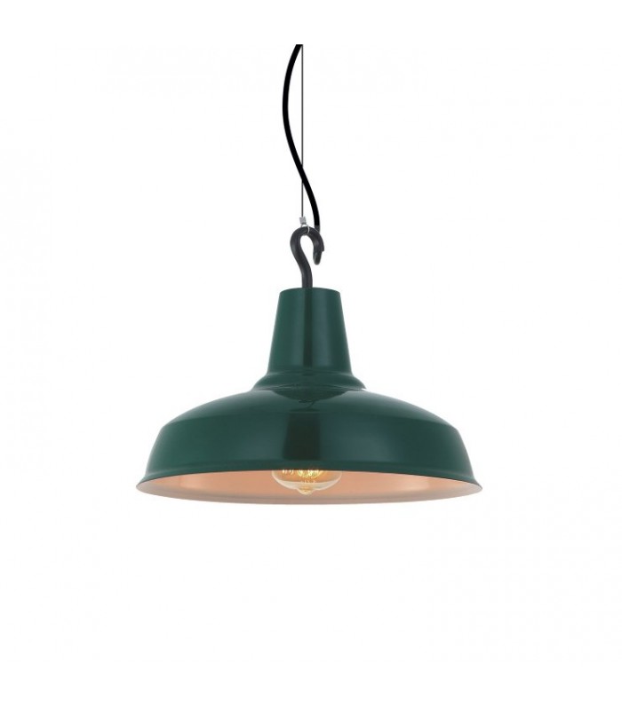 Lámpara colgante campana metal verde MD6168A-280DG Ø28cm E27 - Ineslam