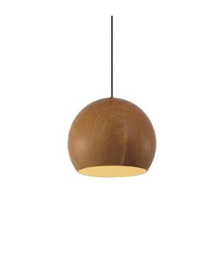 Lámpara bola metal madera Ø35cm E27
