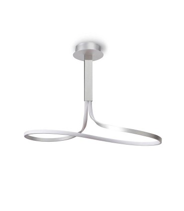 Lámpara de techo NUR Led 40W Lazo Altura 65cm Plata Mantra