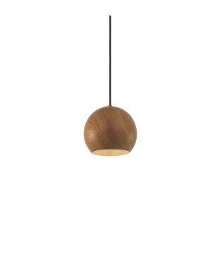 Lámpara bola metal madera Ø25cm E27 MD6144-DKWD - Ineslam