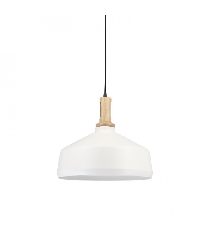 Lámpara colgante nórdica MD9094B-W blanco-madera Ø35cm E27