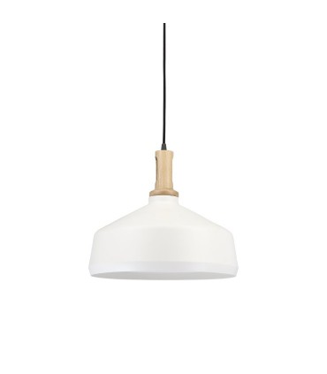 Lámpara colgante nórdica MD9094B-W blanco-madera Ø35cm E27