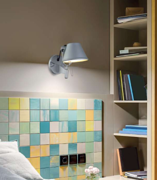 Aplique de pared orientable TD2 metal gris E27 2