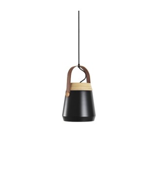 Colgante nórdico ND12 metal negro-madera Ø21cm E27