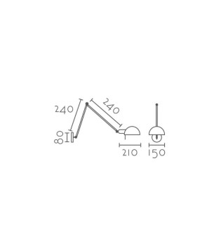 Aplique de pared brazo articulado blanco IND1 orientable E27 2