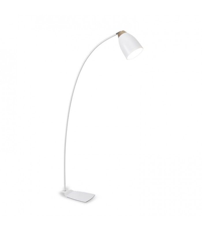 Lámpara de pie nórdica ND17P metal blanco-madera E27