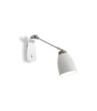 Aplique de  pared nórdico ND17A metal blanco-madera E27