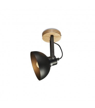 Aplique de pared nórdico MB2346-BK metal negro-madera E27