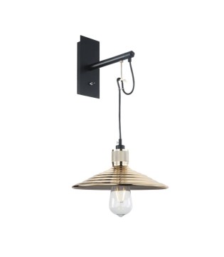 Aplique pared IND2C metal negro-dorado E27