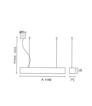 Lámpara Suspensión Led Lineal S75 42W 114cm