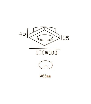 Foco empotrable GU10 cristal SC760SQ - YLD - 100x100 mm