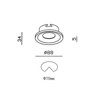 Foco empotrable GU10 NC2002R 88mm - YLD blanco-cromo 2