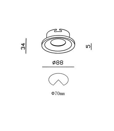 Foco empotrable GU10 NC2002R - YLD - Ø88 mm