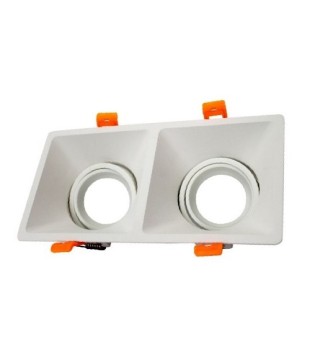 Aro Empotrable cuadrado doble NC894 Blanco