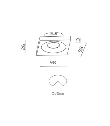 Foco empotrable GU10 NC1772SQ - YLD - 98X98 mm