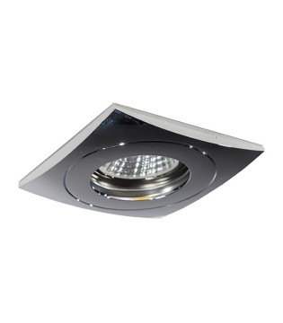 Aro Empotrable cuadrado fijo CROMO BRILLO NC902 GU10 84mm