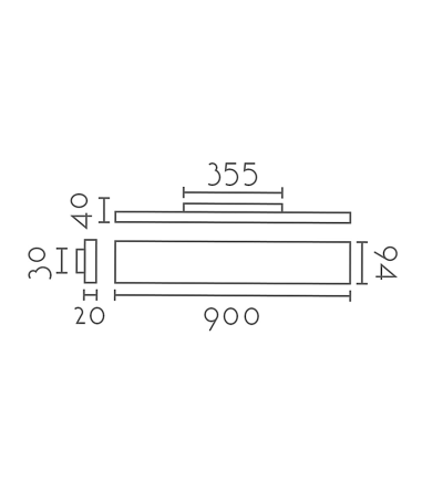 Aplique plano WZ90 blanco 90cm 30W 2700lm