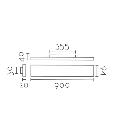 Aplique plano WZ90 blanco 90cm 30W 2700lm
