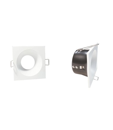 Foco empotrable GU10 cuadrado fijo blanco SH121 IP65 85mm