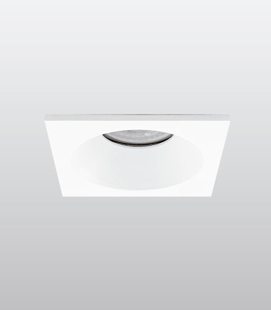 Foco empotrable GU10 cuadrado fijo blanco SH121 IP65 85mm