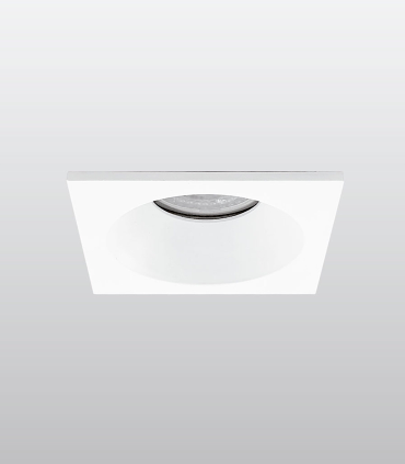 Foco empotrable GU10 cuadrado fijo blanco SH121 IP65 85mm