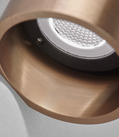 Detalle parte inferior Aplique Zero W2 oro rosa Ø80mm - LIGHT POINT