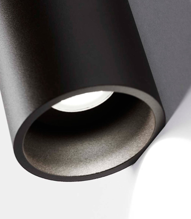 Detalle Aplique Zero W2 negro Ø80mm - LIGHT POINT