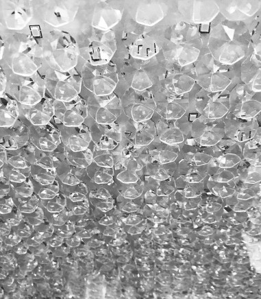 Plafón Crystal Led cuadr. 18W grande 4582. Detalle cristal inferior.