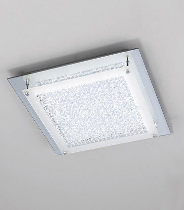 Plafón Crystal Led cuadrado 18W grande 4582 - Mantra