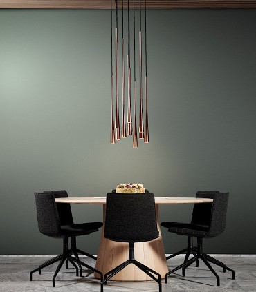 Conjunto Colgantes LED Drop  oro rosa con base - LIGHT POINT