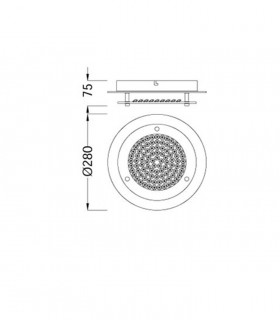 Plafón Crystal Led circular 12W pequeño 5090. Dimensiones.