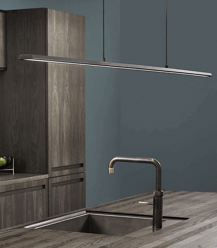 Lámpara LED lineal colgante Slim S1500 negro 150cm - LIGHT POINT