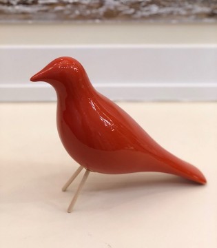 PAJARO de cerámica color naranja - VP Interiorismo 2