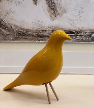 Figura decorativa PAJARO cerámica amarillo - VP Interiorismo 2